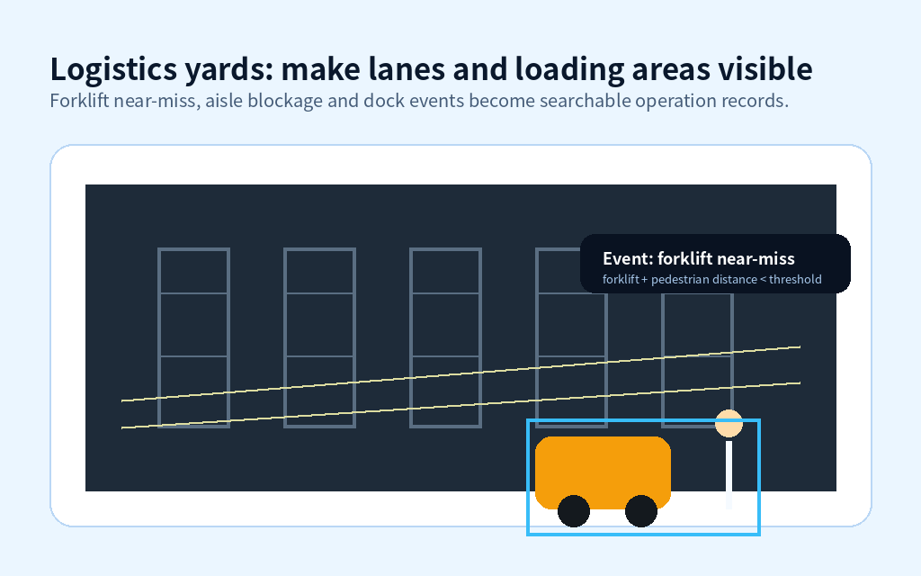 logistics yard edge AI illustration